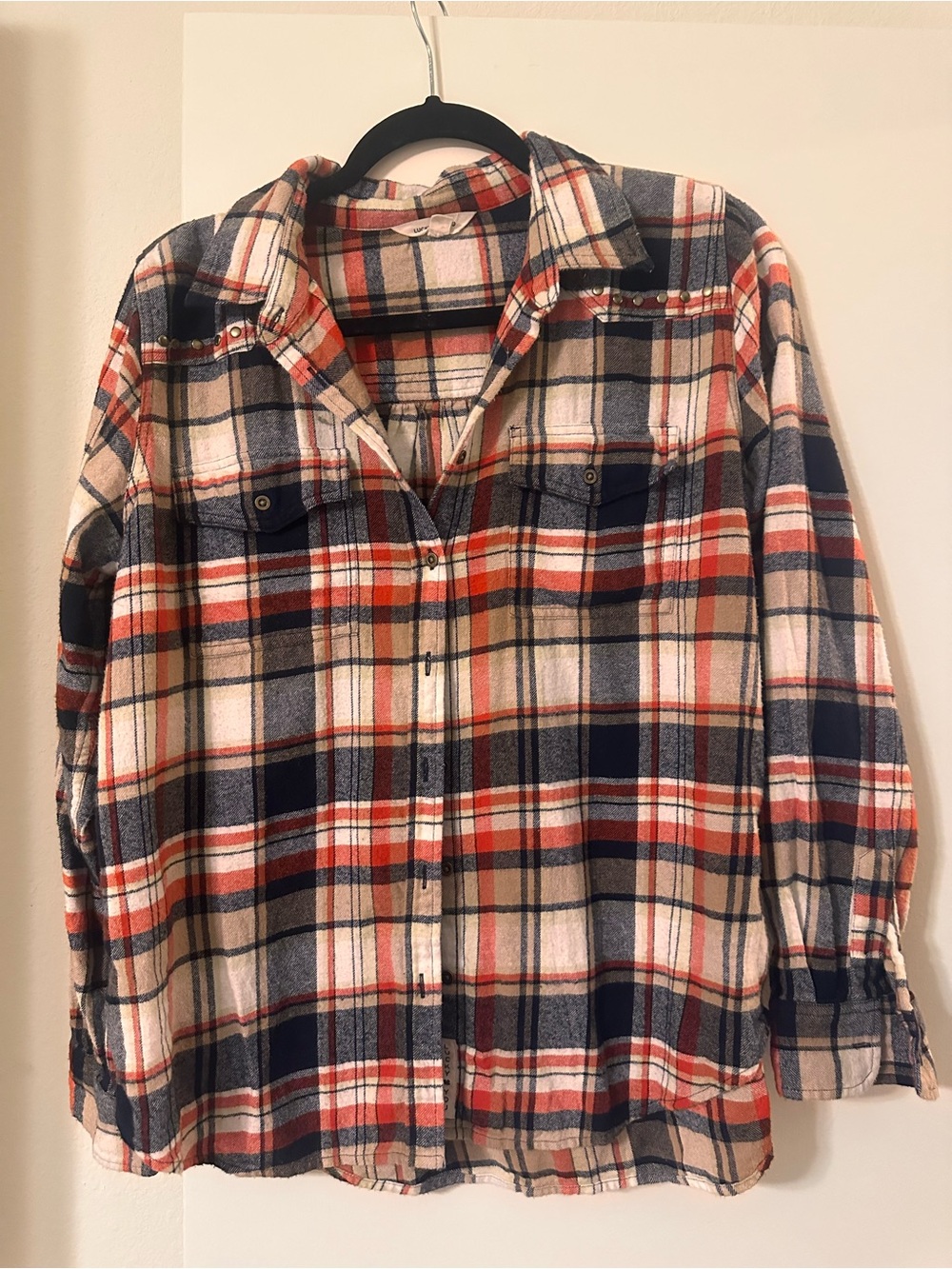 Lucky Brand Plaid Shirt in Red, Navy & Cream